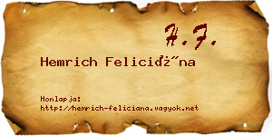 Hemrich Feliciána névjegykártya